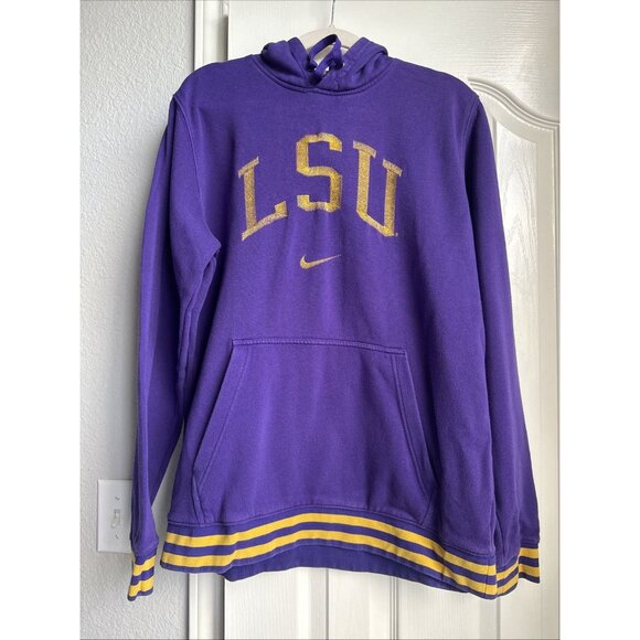 LSU Tigers Nike Hoodie Sweatshirt Purple Yellow Size Large - Picture 1 of 6